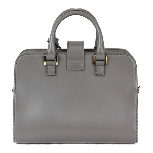 Saint Laurent Gray Baby  Yves Leather Cabas - Picture 1 of 16
